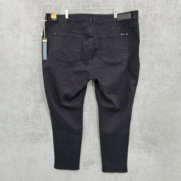 Seven7 Jeans Luxe Skinny 24 Black Embellished Bling Plus Cotton Stretch Boho New - Picture 12 of 14